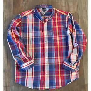 Tommy Hilfiger Women’s Shirt Size XL 20 Plaid Button-Up Preppy Y2K Classic Red B